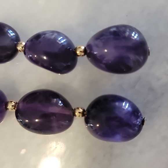 Purple & gold  earrings & bracelet set - Picture 7 of 8